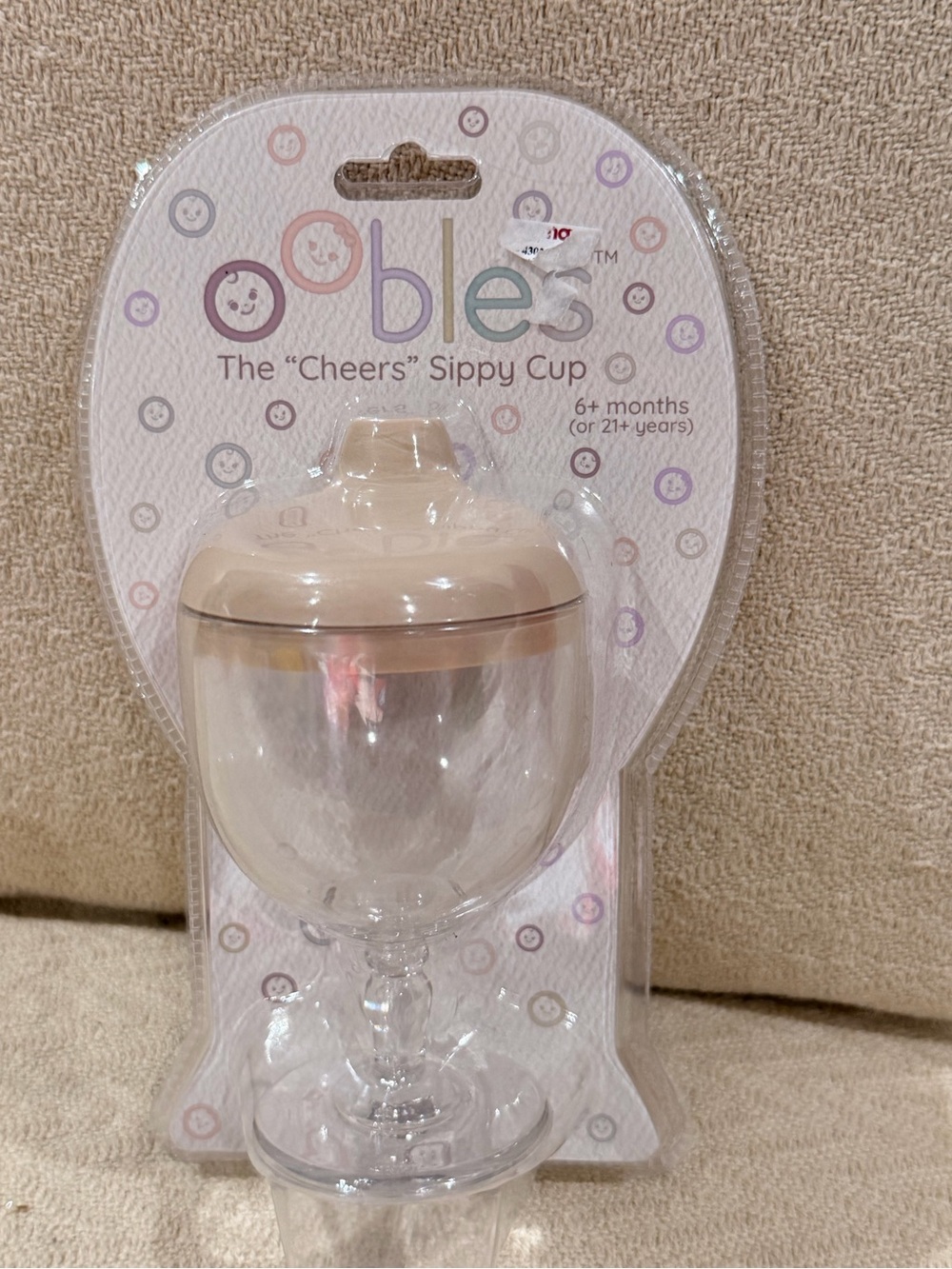 'Cheers' Sippy Cup - Beige